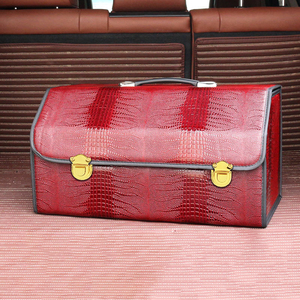 Large Size <strong>Black</strong> <strong>Leather</strong> Auto <strong>Trunk</strong> <strong>Storage</strong> With Metal Lock Car Seat Organizer and <strong>Storage</strong> for Cars
