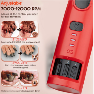 جهاز تشذيب شعر الحيوانات الأليفة متعدد السرعات للاستخدام اليومي المنزلي وصالونات العناية بالحيوانات الأليفة والسفر، قابل لإعادة الشحن، <span class=keywords><strong>7</strong></span> سرعات، إضاءة LED 360 درجة، احترافي للكلاب والقطط - Product Image 3