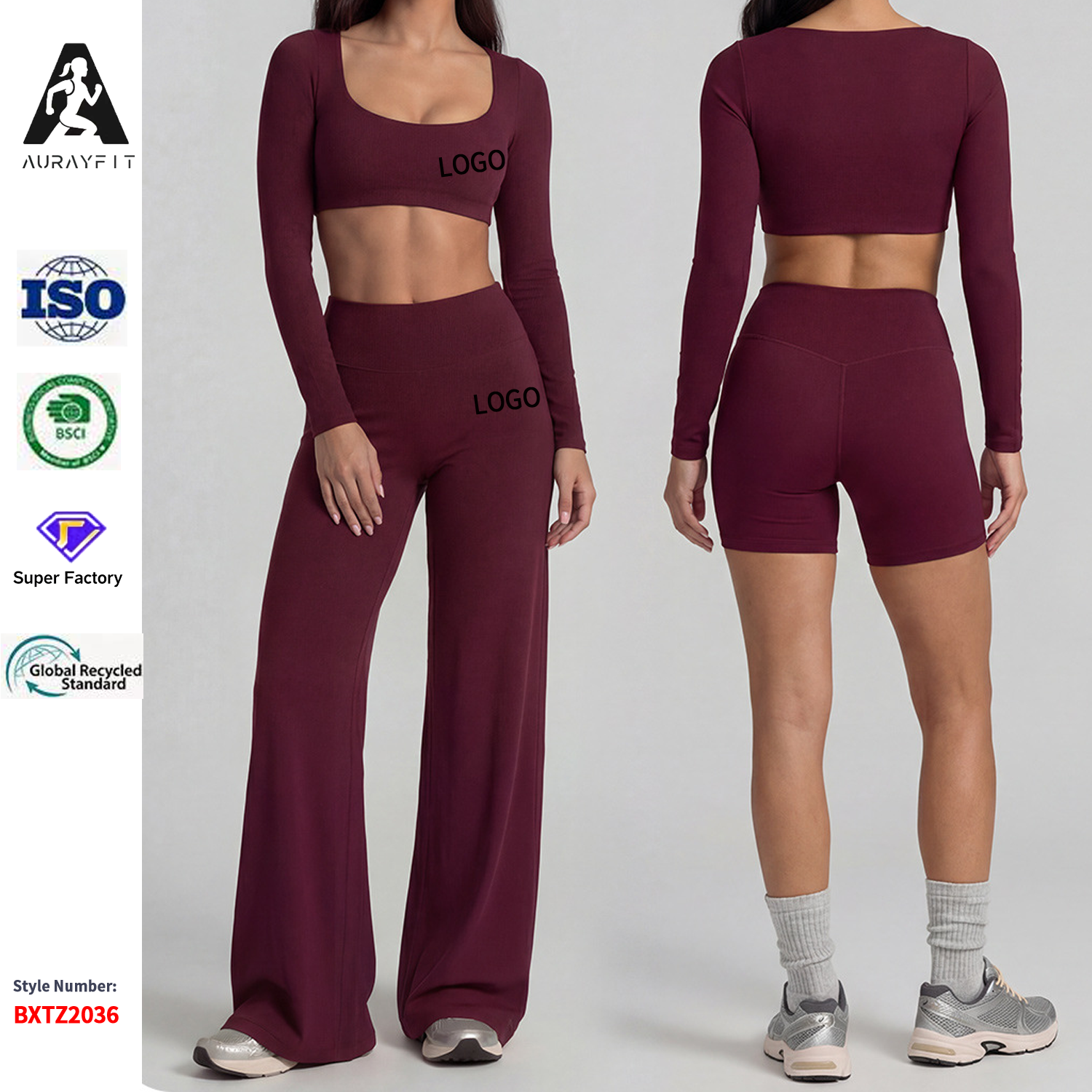 Cross-border Slim-fit Long-sleeve Yoga Wear Solid Naked-feel Running Sports Top Quick-dry Tight-fitting Fitness T-shirt Set