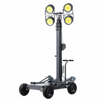 Tour d'éclairage LED portable d'urgence à mât télescopique 960W IP65 Blanc