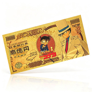 Marque-page de collection <span class=keywords><strong>Manga</strong></span> Anime Boy Detective, carte billet de banque de 10 000 Yens en feuille d'or, 10 designs, cadeau - Product Image 2