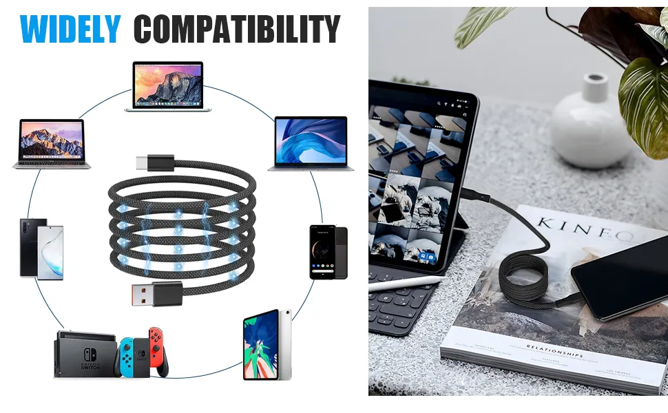 Nieuwe Aankomst Magnetisch Gevlochten Supersnel Opladen Datakabel 3a 66W 100W Hoge Snelheid Datatransmissie Type-C Magnetische Usb-Kabel