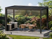 Pergola de jardin en alliage d'aluminium, imperméable et résistante à la pluie, idéale pour les barbecues en extérieur