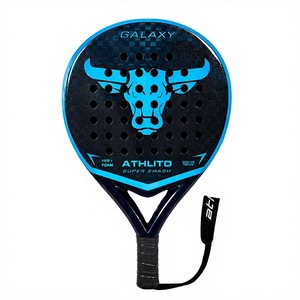 Raqueta de Pádel de Fibra de Carbono, Cara Redonda, Ligera y Flexible, Núcleo de Espuma EVA de 365g, Perforada, para Entrenamiento - Product Image 1