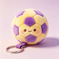 Porte-clés en peluche ballon de football personnalisé, jouet en peluche doux et mignon, porte-clés en fourrure, souvenir promotionnel sportif