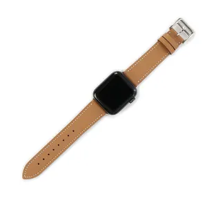 Pulsera de cuero genuino hecha a mano para iPhone, correa de cuero para reloj