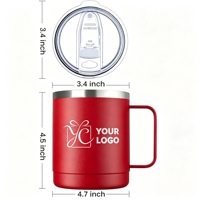 Gobelet à café en acier inoxydable 18/8 de qualité alimentaire, avec logo gravé sur mesure, couvercle anti-fuite, pour boissons chaudes et froides