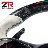 Volant sport personnalisé en fibre de carbone forgée avec LED améliorées pour Mercedes Benz W204 W205 W211 W212 W222 AMG GT GLE CLA