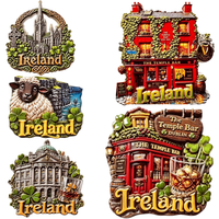 Aimants de réfrigérateur 3D Europe Irlande, souvenirs touristiques, collection d'autocollants, articles de décoration artisanaux