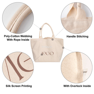 กระเป๋าผ้าแคนวาสธรรมชาติแบบถือสะพายไหล่สำหรับผู้หญิง - Product Image 3