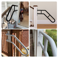 Barre d'appui murale en acier inoxydable robuste en forme de U, antidérapante, pour escalier, porche extérieur, garage, sous-sol, avec revêtement en poudre