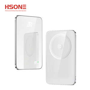 Batterie externe LF21 Premium en verre miroir ultra-mince 7 mm en aluminium avec affichage numérique LED, charge magnétique sans fil 15 W pour téléphone et <span class=keywords><strong>montre</strong></span> - Product Image 3