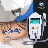 CE Được Phê Duyệt Xách Tay Q Chuyển Nd Yag Laser Tattoo Removal Máy Lột Carbon Tattoo Removal