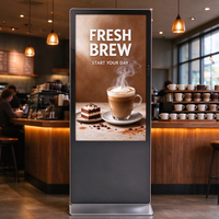 Kiosque numérique sur pied LCD 55 pouces personnalisé pour intérieur, avec SDK, CMS Cloud, 1080p, Android, affichage publicitaire graphique pour la vente au détail