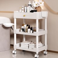 Chariot de rangement moderne en plastique pour la maison, le bureau, le salon, la salle de bain et l'extérieur - Chariot de beauté durable à 4 roues - Vente en gros usine