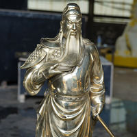 Statue de Guan Gong grandeur nature en laiton avec épée Guandao pour la décoration de temple, maison, entreprise, Feng Shui, tailles personnalisées