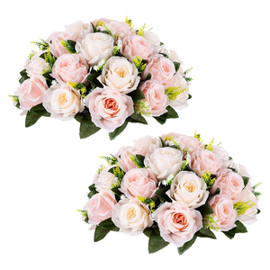 Boules de fleurs artificielles en soie florale <span class=keywords><strong>bordeaux</strong></span>, centres de table pour <span class=keywords><strong>mariage</strong></span>, décorations de table pour événements, <span class=keywords><strong>mariage</strong></span>, table à manger, maison - Product Image 1