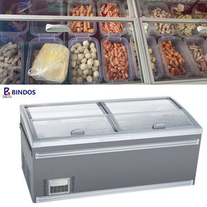 Congélateur d'île horizontal profond commercial congélateur d'île <span class=keywords><strong>combiné</strong></span> profond en verre coulissant congélateur de coffre de supermarché - Product Image 4