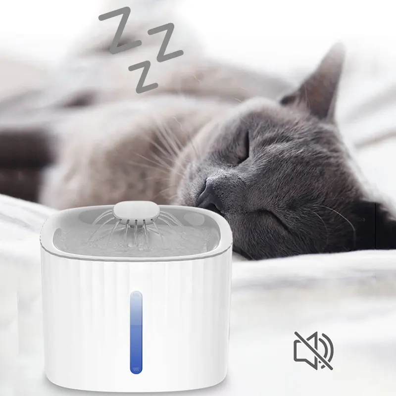 3L Automatic Electric Mute Pet Drinking Dispenser LED Light USB Automatic Cat Water Fountain Filter