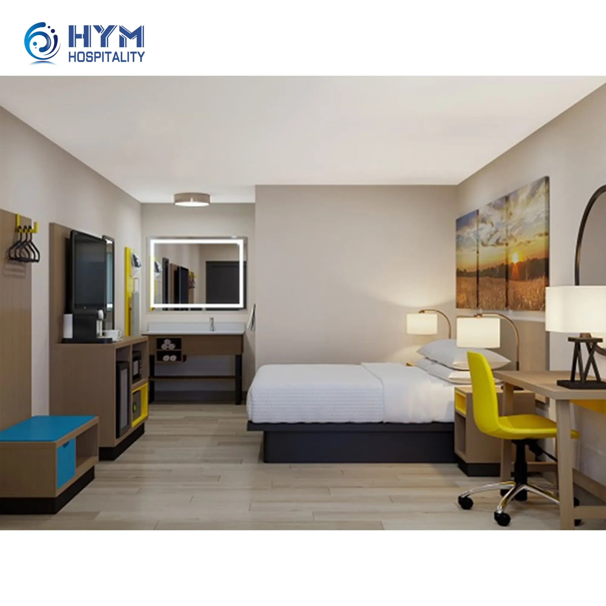 दिनों सराय wyndham द्वारा सुबह होटल कमरे फर्नीचर सेट होटल बेडरूम सेट
