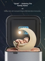 ELPHECO Poubelle Intelligente à Capteur Écologique et Économe en Énergie pour Cuisine Domestique avec Couvercle en Acier Inoxydable Grande Capacité
