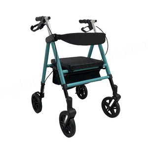 CA518 Careme Steel Folding Rollator <b>Walker</b> with Seat Disc Brake & Waterproof Design <b>for</b> Elderly & <b>Disabled</b>-Walking Aid - Product Image 1