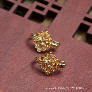 Pure Copper Butterfly Ruyi Flower <b>Button</b> Earring Brooch Jewelry Accessories Plated Metal Decorative Findings For DIY Crafting - Product Image 5