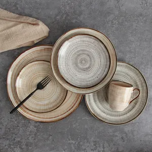 Набор керамических обеденных тарелок Western nordic из 12 предметов, посуда, фарфоровая посуда, обеденный набор