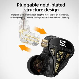 KZ <span class=keywords><strong>DQS</strong></span> 1DD Auricular dinámico Medio abierto HiFi Rendimiento en el escenario Monitoreo en la oreja Auricular Bass Game Auriculares deportivos con cable 3,5 MM - Product Image 5