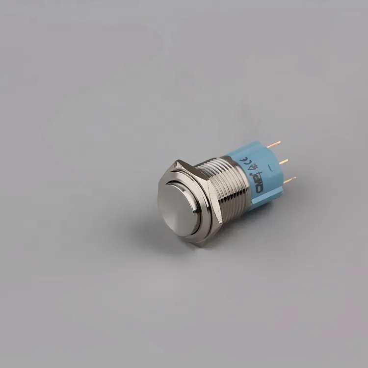 Interruptor de botón momentáneo 1NO1NC de 16mm con interruptores de botón pulsador de luz de alta visibilidad