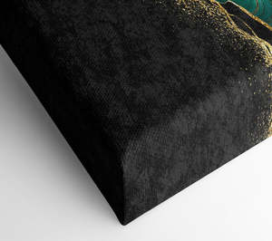 Lienzo con texturas verdes y doradas, Marco estirado <span class=keywords><strong>de</strong></span> <span class=keywords><strong>madera</strong></span> abstracto, pintura decorativa artística para decoración del hogar, listo para colgar - Product Image 5