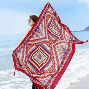Pañuelo <span class=keywords><strong>de</strong></span> mujer estilo étnico del norte oeste <span class=keywords><strong>de</strong></span> <span class=keywords><strong>China</strong></span>, chal <span class=keywords><strong>de</strong></span> playa <span class=keywords><strong>de</strong></span> primavera con protección solar, <span class=keywords><strong>de</strong></span> fibra <span class=keywords><strong>de</strong></span> poliéster fina - Product Image 4