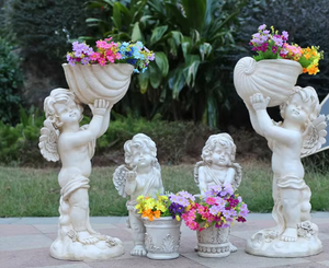 Parcs extérieurs et scènes commerciales <span class=keywords><strong>Love</strong></span> Theme Angel Flower Jars Sculptures musicales en PRF pour cours et pelouses communautaires - Product Image 6