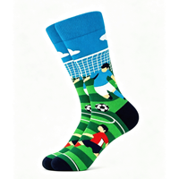 Chaussettes de sport respirantes pour hommes, imprimées sur mesure, avec motif graphique de football sur toute la surface, pour l'entraînement de football d'automne et les tenues décontractées