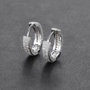 Petites boucles d'oreilles créoles pour hommes et femmes, style hip-hop punk, minimalistes, clous d'oreilles brillants en cristal, accessoires de mode - Product Image 5