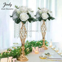 JINDY Supports à fleurs en métal doré de haute qualité, modernes, pour mariages, vases, centres de table, décorations pour événements festifs