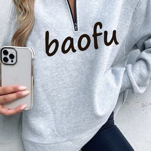 Sweat-shirt à fermeture éclair sur le devant de haute qualité, vêtements de rue pour femmes, sur mesure, de qualité supérieure - Product Image 2