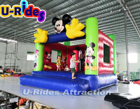 Château gonflable Mickey Mouse avec accessoires de réparation du cordon d'alimentation, modèle en bâche PVC unisexe pour aire de jeux