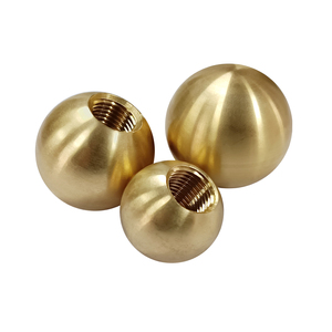 Poignées sphériques décoratives solides en métal jaune, en forme de boule, pour écrous, en laiton - Product Image 1