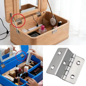 Bisagras de media superficie - Bisagra retro de tres pliegues de 270 grados, bisagras duraderas de hierro para armarios, cofres, joyeros, muebles y proyectos de bricolaje - Product Image 3
