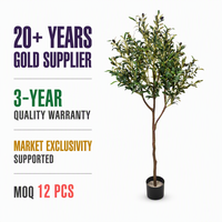 Arbre d'olivier artificiel réaliste en pot, verdure à branches ouvertes, pour décoration intérieure, café, mariage, vente en gros OEM, fourniture de projets, vente au détail