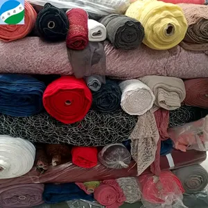 Sıcak satış afrika dantel kumaş polyester naylon karışık balya kumaş stok lot dantel kg beyaz perdeler kadınlar için elbise