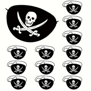 Máscara de Disfraz Infantil Desechable y Ecológica para <span class=keywords><strong>Halloween</strong></span>, con Diseño de Calavera, Sombrero de Pirata Caribeño, Accesorios de Fieltro - Product Image 5