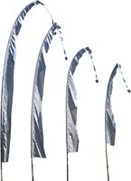 Drapeaux Baliflags avec tige Disponibles dans une variété de couleurs Différentes longueurs Fabriqués en satin véritable Drapeaux Umbul originaux Blancs