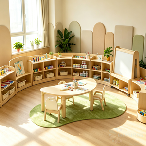 Ensemble de meubles d'angle en <span class=keywords><strong>bois</strong></span> pour la peinture artistique des enfants Chiquitos, armoire de rangement pour la peinture de la maternelle, établi d'artisanat <span class=keywords><strong>Montessori</strong></span> pour enfants - Product Image 2