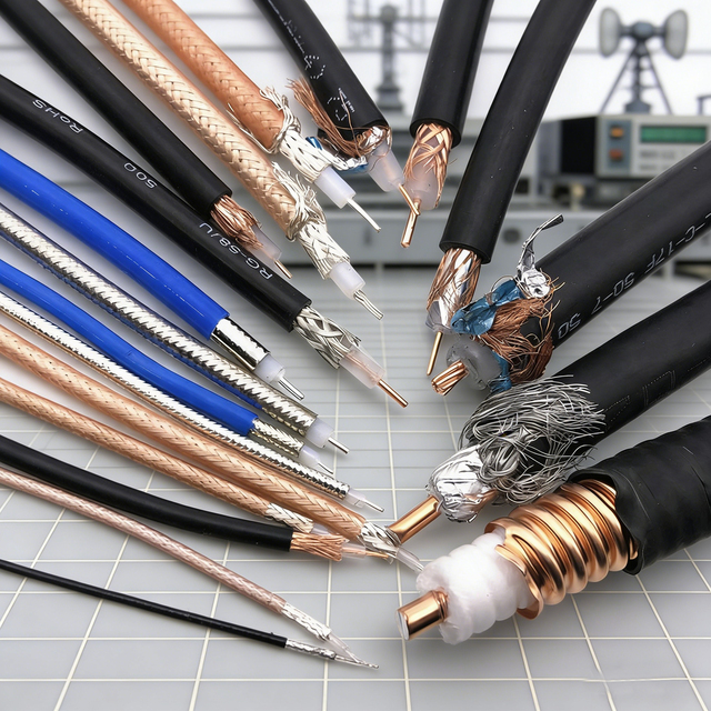 Coaxial Cable RF Coaxial Cable RG58 RG59 RG6 RG174 RG316 Low Loss Antenna Cable Assembly Custom Length