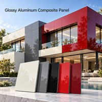 Panneau composite en aluminium noir brillant revêtu de PE 4x8 pieds pour panneaux de porte de meubles