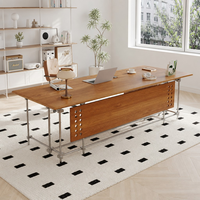 Bureau de direction design en bois massif, style industriel rétro, avec tiroirs de rangement, pour usage commercial, modèle BOSS, très tendance