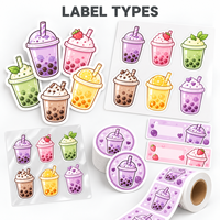 Autocollants en PVC personnalisés pour papeterie, impression couleur, découpe à la forme, autocollants brillants découpés à la forme pour Bubble Tea