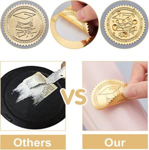 <span class=keywords><strong>Oscar</strong></span> feuille d'or autocollant Statuette certificat sceaux or en relief rond gaufré pour enveloppes carte d'invitation diplômes récompenses - Product Image 3